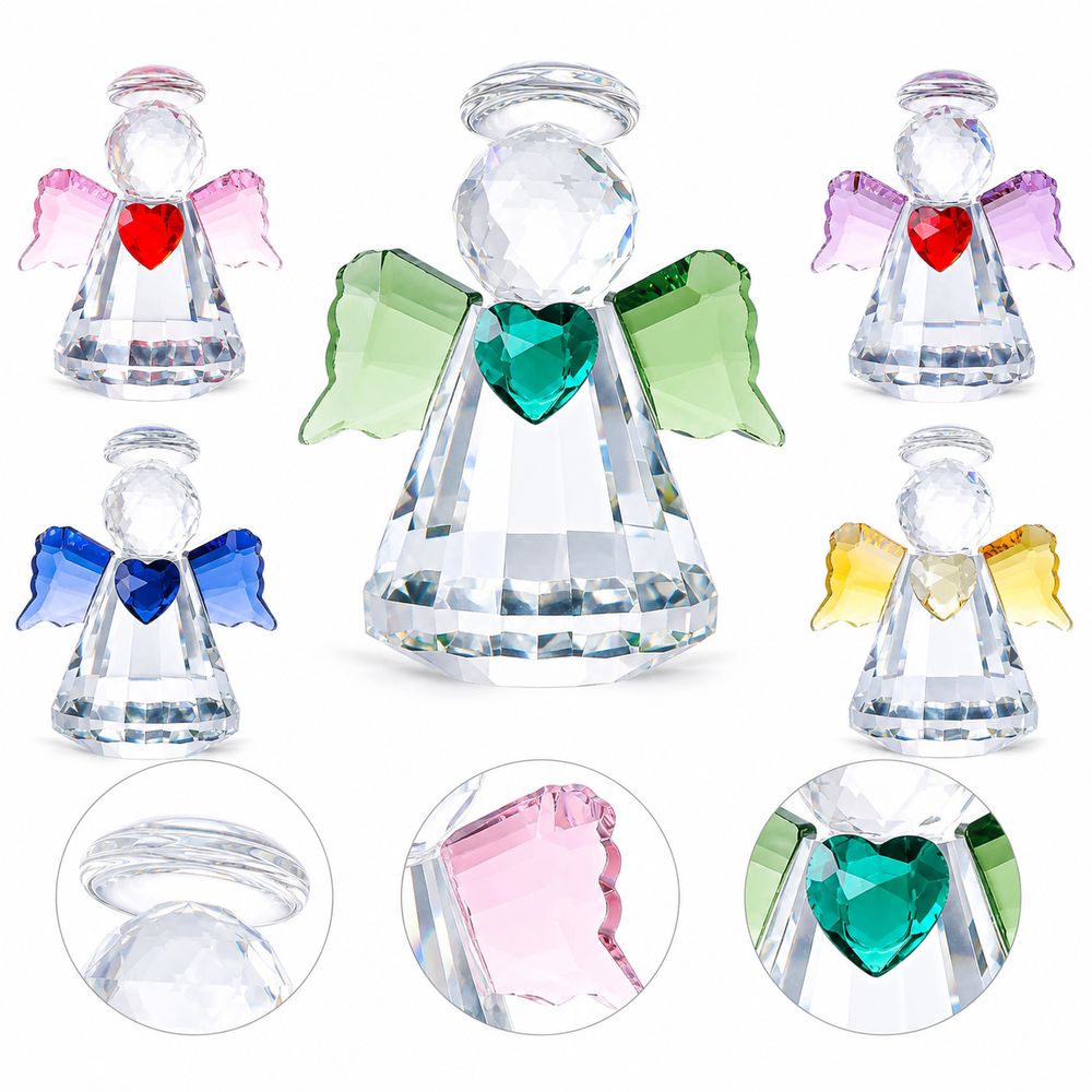 Paper Weight Crystal - New Faceted Finish Crystal Angel Figurine