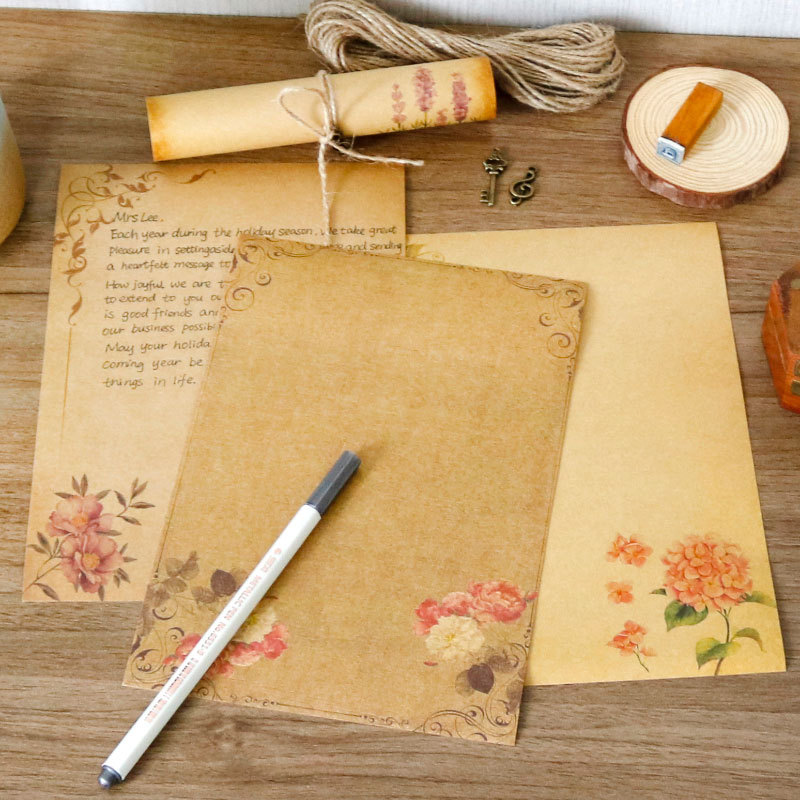 Ink Blotter Paper - 16pcs Vintage Writing Paper Old Parchment