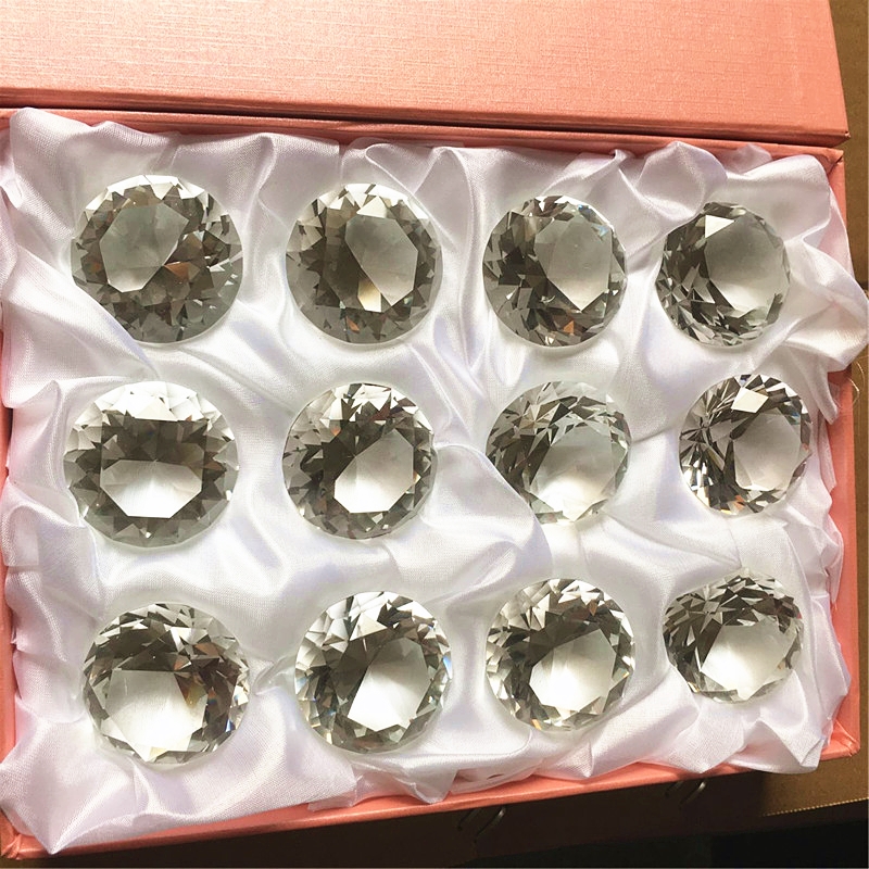 Paper Weight Crystal - Gift Box 12pcs 30mm Crystal Diamond