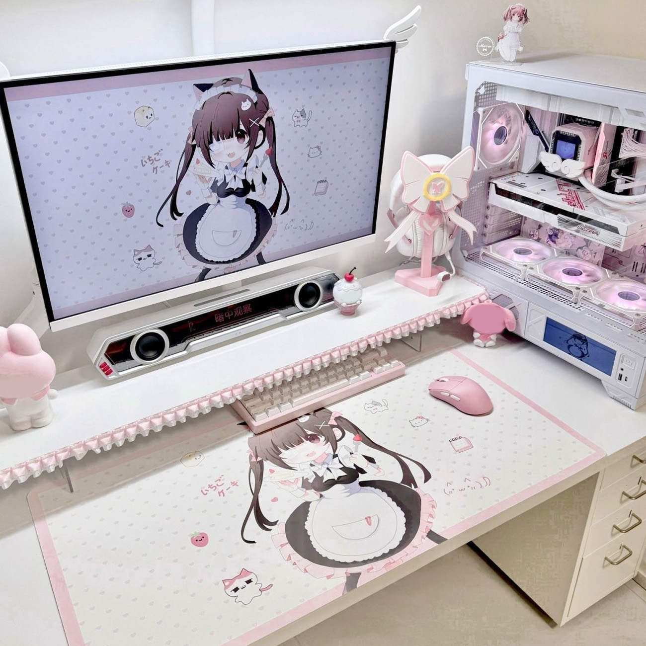 Cute Anime Maid Girl PU Leathe - Leather Desk Pad recension och pris
