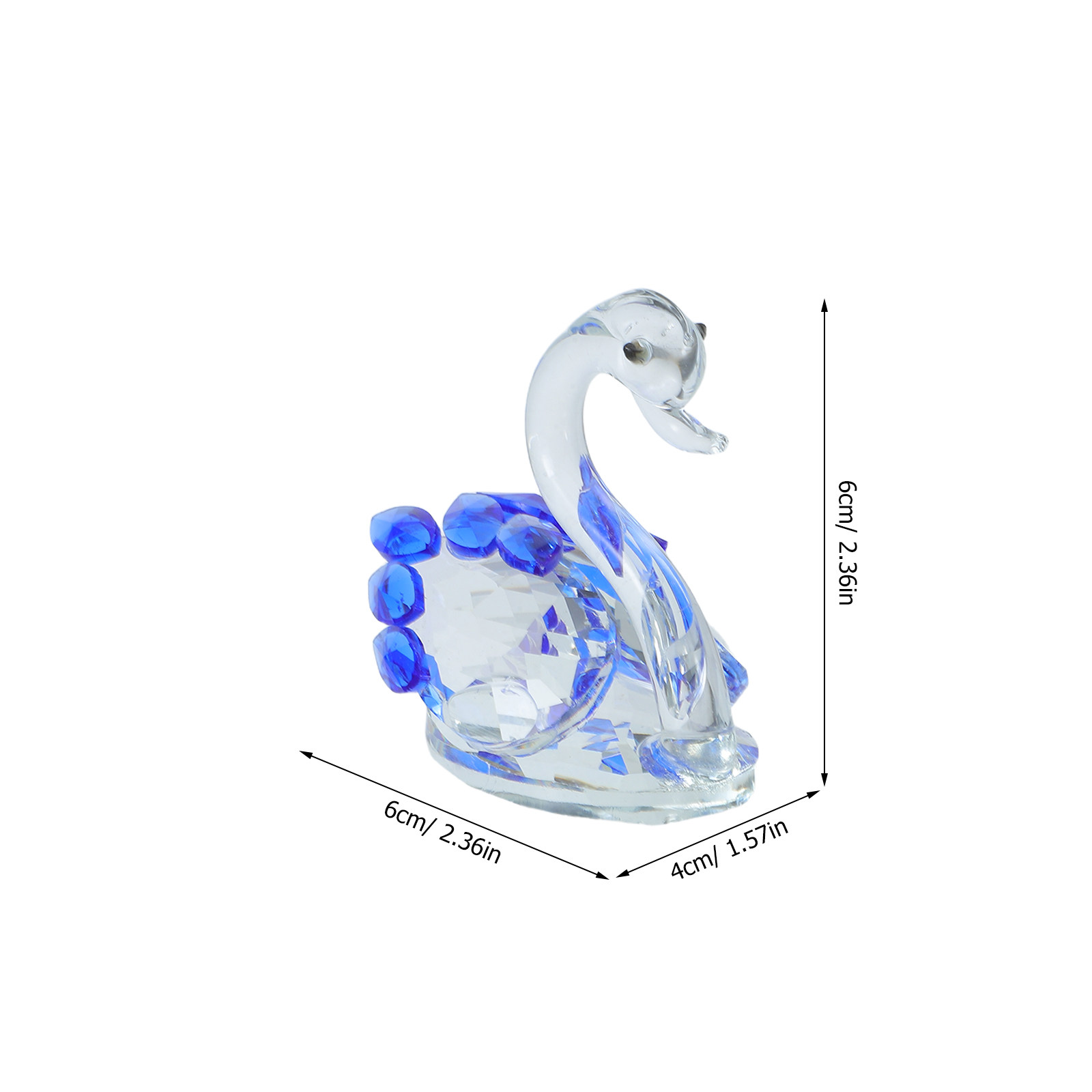 2Pcs Crystal Swan Decor Lover  - Paper Weight Crystal recension och pris